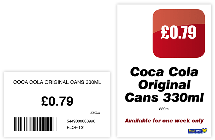 Coca Cola barcode labels